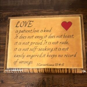 Vintage Inspirational Love Quote Wall Art 9.5” x 7”